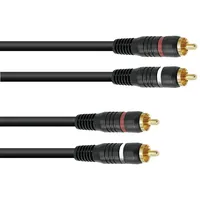 Omnitronic Cinch Kabel 2x2 15m | Stereo-Audiokabel mit Cinch-Steckern