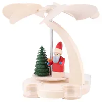Seiffener Volkskunst Bogenpyramide Weihnachtsmann mit Schlitten