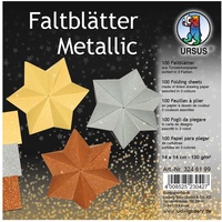 Ursus Faltblätter Metallic, 14 x 14 cm,