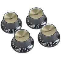 Gibson Top Hat Knobs Black w/ Gold Insert 4