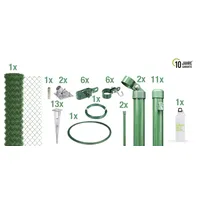 GAH Alberts Maschendrahtzaun Set 1,5 x 25 m grün