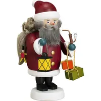 Seiffener Volkskunst Räuchermann Weihnachtsmann 19 cm rot