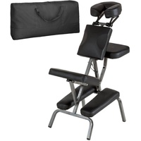 Tectake Massagestuhl aus Kunstleder - schwarz