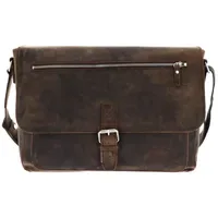 LEONHARD HEYDEN Salisbury Messenger Leder 40 cm Laptopfach braun