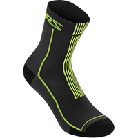 Alpinestars Unisex Sommer 15 Socken, Schwarz/Acid Yellow, Small