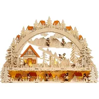 SIKORA LB53 Traumhafter XXL LED Holz Schwibbogen WINTERDORF