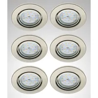 Trango 6er Set 6729-062-5WAK IP23 LED Einbaustrahler Edelstahl-Optik inkl.