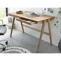 MCA Furniture Delia Schreibtisch Asteiche Massivholz geölt mit Schubladen,
