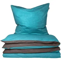 SCHIESSER Doubleface Renforcé türkis/anthrazit 135 x 200 cm +