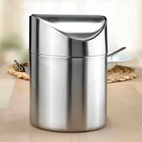 Hi Haushalt International Edelstahl Tischabfallbehälter Tischabfalleimer Schwingdeckel Höhe 16,5m