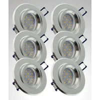 Trango 6er Set LED Einbauleuchten 6737R-06MO Einbaustrahler I Spots
