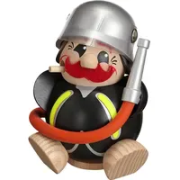 Seiffener Volkskunst eG Kugelräucherfigur Feuerwehrmann 12 cm mehrfarbig