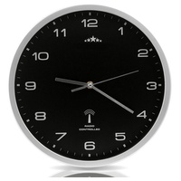 Monzana Funk Wanduhr 31 cm 31 silber/schwarz