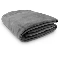 ZOLLNER Kuscheldecke,, grau 220 x 240 cm, Baumwollmix, viele