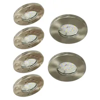 Trango 6er Set 6729IP-062-5WAK IP44 Einbaustrahler Edelstahl gebürstet inkl.