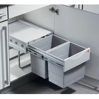 HAILO Abfallsammler 364112 | Raumspar-Tandem 2 x 18 Liter
