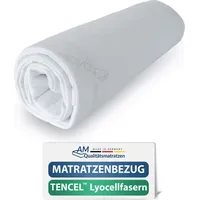 AM Qualitätsmatratzen Hochwertiger Lyocell Matratzenbezug 90x200cm mit Reißverschluss -