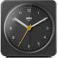 Braun Klassischer analoger Wecker Schlummerfunktion und Licht, ruhiges Quarzuhrwerk,