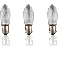 Hellum Riffelkerze 5V 2W E10 klar 3er Pack