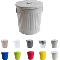 H&D Manufaktur Jinfa Mülleimer mit Deckel, Ascheeimer, Abfallbehälter, Mülltonne,