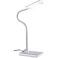 Lunartec LED-Schreibtischlampe mit Schwanenhals, 5 Watt, silbern