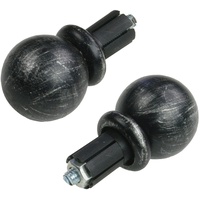 LIEDECO Endstück, Esperanca Kugel 16 mm schwarz-silber