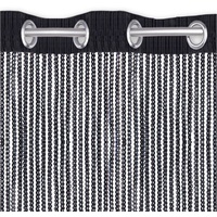 Arsvita Fadenvorhang Metall-Optik Ösen, 140x250cm schwarz - jetblack