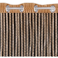 Arsvita Fadenvorhang Metall-Optik Ösen, 140x250cm gold - gelbgold)