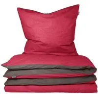 SCHIESSER Doubleface Renforcé rot/anthrazit 135 x 200 cm +