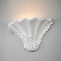 LINDBY Reliefartige Gipswandlampe 'Lennet' in Weiß