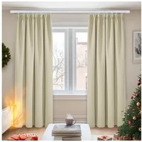Deconovo Vorhang Verdunkelungsvorhang Kräuselband Gardinen Wohnzimmer Blickidcht Winter, 245x140cm(HöhexBreite),