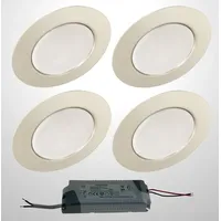Trango 4er Set G4E-048T LED Möbel-Einbaustrahler 12Volt AC/DC inkl.