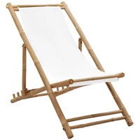 VidaXL Liegestuhl 60 x 112 x 75 cm natur/weiß
