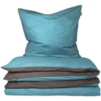 SCHIESSER Doubleface Renforcé türkis/anthrazit 155 x 220 cm +