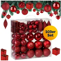 DEUBA Weihnachtskugeln 103er Set mit 103 Teilen