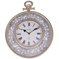 Formano Wanduhr grau antik mit Ranke 38 cm
