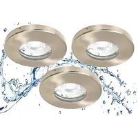 Trango 3er Set IP44 Einbaustrahler Rund incl. 3x LED