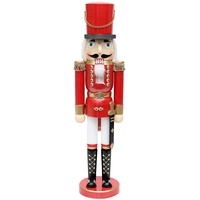 Dekohelden24 Wunderschöner Nussknacker Soldat, in rot metallic, klassisch, ca.