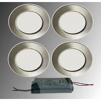 Trango 4 x LED Möbeleinbauleuchte Nickel matt inkl. 1x