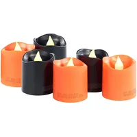 Lunartec Halloween LED Teelichter 6 St. Orange/Schwarz