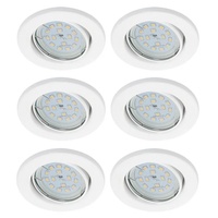 Trango 6er Pack Einbaustrahler 6729-066MO Einbauleuchte, Deckenlampe in Weiß