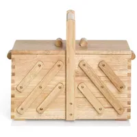 Prym 612546 Nähkasten aus hellem Holz, M, Beige, Braun
