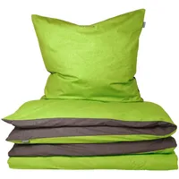 SCHIESSER Doubleface Renforcé grün/anthrazit 155 x 220 cm +