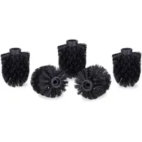 Relaxdays Ersatzbürstenköpfe schwarz Kunststoff Innengewinde: 9,5 mm, 5 St.