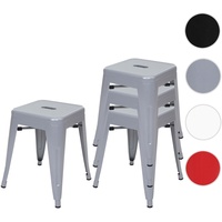 Mendler 4er-Set Hocker HWC-A73, Metallhocker Sitzhocker, Metall Industriedesign stapelbar
