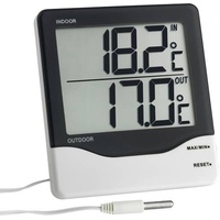TFA Dostmann Kabelgebundenes Thermometer Schwarz-Weiß 30.1011.K