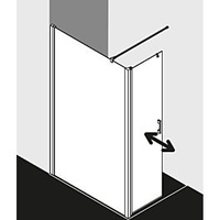 Kermi Liga Seitenwand LIT1R11020VPK 110x200cm, rechts, silber/hochglanz, ESG klar
