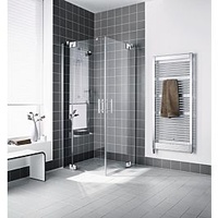 Kermi Filia XP Pendeltür-Eckeinstiegshälfte FXEPR12318VPK 123x185cm, silber hochglanz, ESG