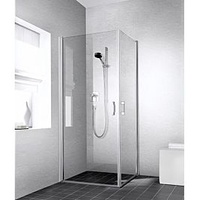 Kermi Liga Eckeinstiegshälfte Pendeltür LI1EL09018VAK 90x185cm, silber hochglanz, ESG