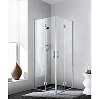 Kermi Liga Eckeinstiegshälfte Pendel-Falttür LI2CR12318VAK 123x185cm, silber hochglanz, ESG